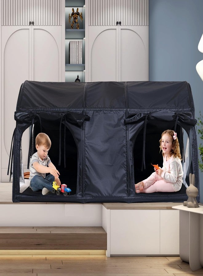 Lucky castle خيمة سرير حسية للأطفال، قلعة محظورة سوداء للأطفال ذوي التوحد، ADHD، SPD - ركن الهدوء يساعد الأطفال على الاسترخاء، تقليل القلق وتحسين التركيز - خيمة للعب مع باب ونافذة - Image 5