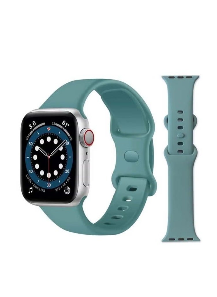 vesus Infinity Solid Silicone Replacement Band for Apple Watch Series 1/2/3/4/5/6/SE 44/42mm Green