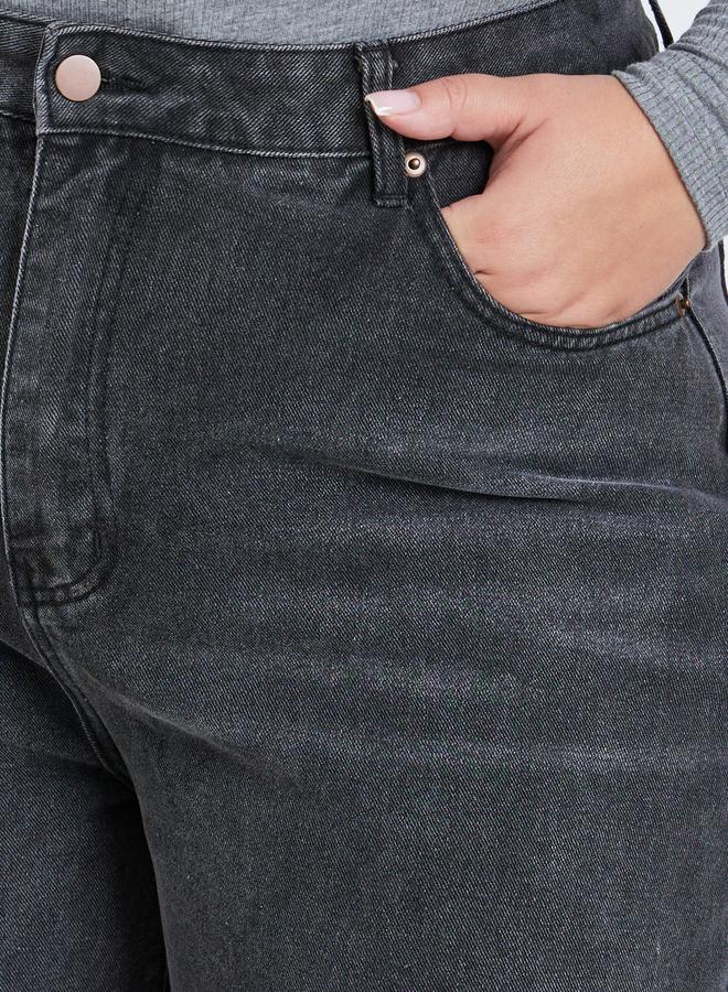 Styli Plus Mid Rise Wide Leg Jeans - Image 3