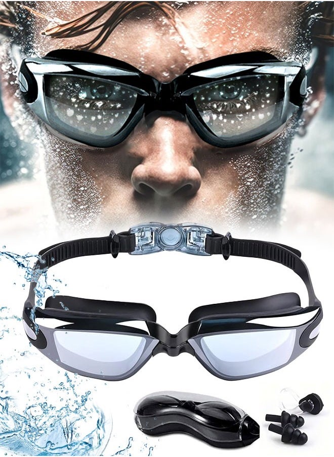 Eoptify 5 in 1 Anti-Fog Swimming Goggles with Silicone Cap Nose Plugs & Ear Plugs for Men, Women & Teenagers, Clear Vision, 180° Panoramic View, Leak Proof Goggles, Adjustable Silicone Goggle Strap UV Protection  - Image 2