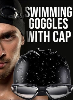 Eoptify 5 in 1 Anti-Fog Swimming Goggles with Silicone Cap Nose Plugs & Ear Plugs for Men, Women & Teenagers, Clear Vision, 180° Panoramic View, Leak Proof Goggles, Adjustable Silicone Goggle Strap UV Protection  - Image 4