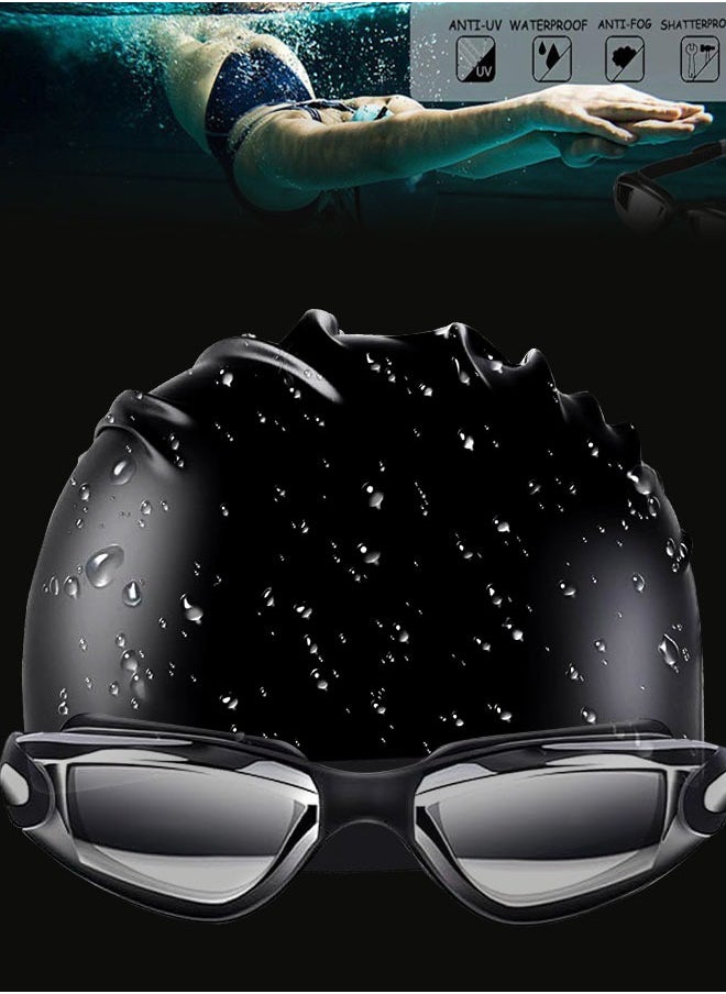 Eoptify 5 in 1 Anti-Fog Swimming Goggles with Silicone Cap Nose Plugs & Ear Plugs for Men, Women & Teenagers, Clear Vision, 180° Panoramic View, Leak Proof Goggles, Adjustable Silicone Goggle Strap UV Protection  - Image 5