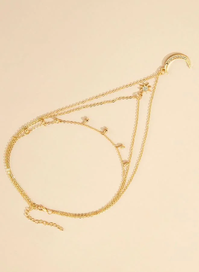 Take Two Take Two Star and Moon Rhinestone Layered Necklace