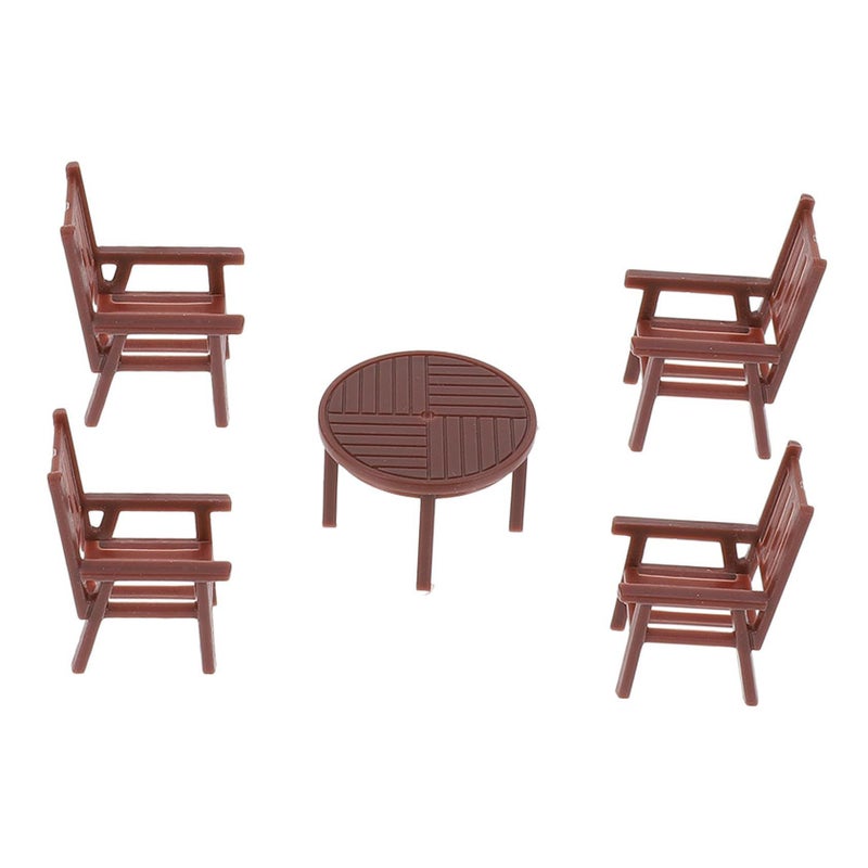 Miniature Furniture Set Realistic Dollhouse Table And Chair Model For Creative Display - Image 2