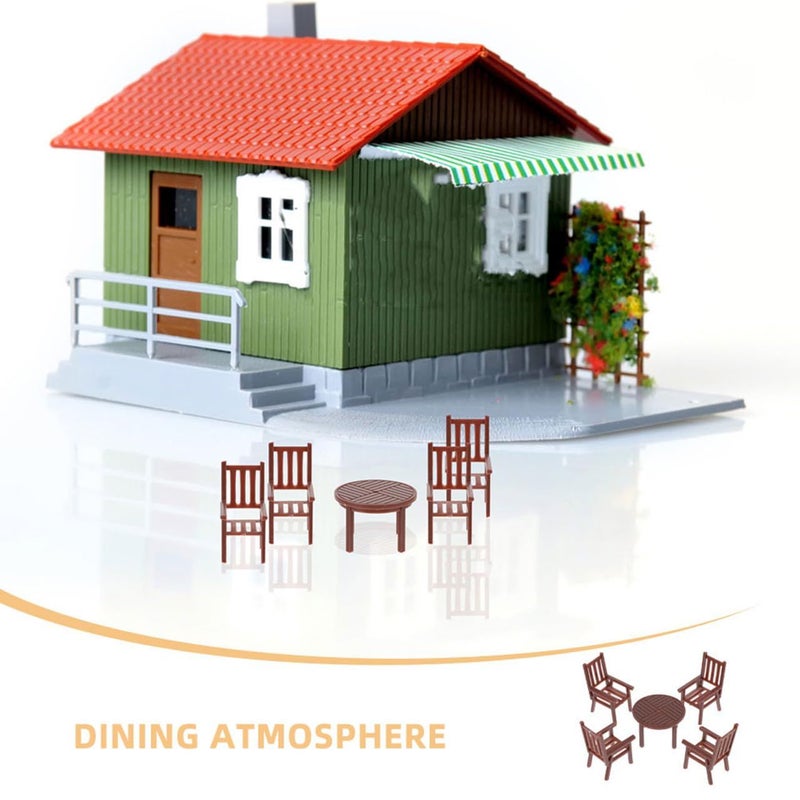 Miniature Furniture Set Realistic Dollhouse Table And Chair Model For Creative Display - Image 5