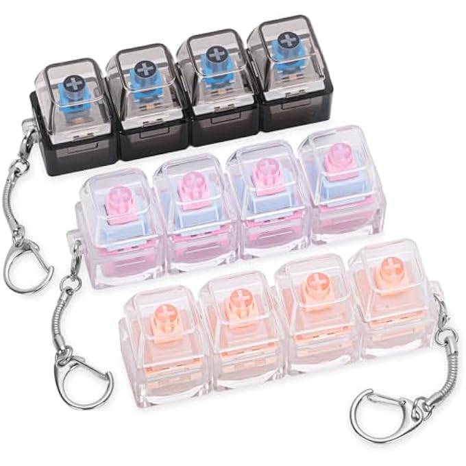 FunisFun 3 Pack Keyboard Fidget Toy for Adults Clicky, Creamy & Silent Fidget Clicker Keychain, 4-in-1 Keyboard Finger Clickers for Stress Relief Anxiety at Work Travel - Image 1