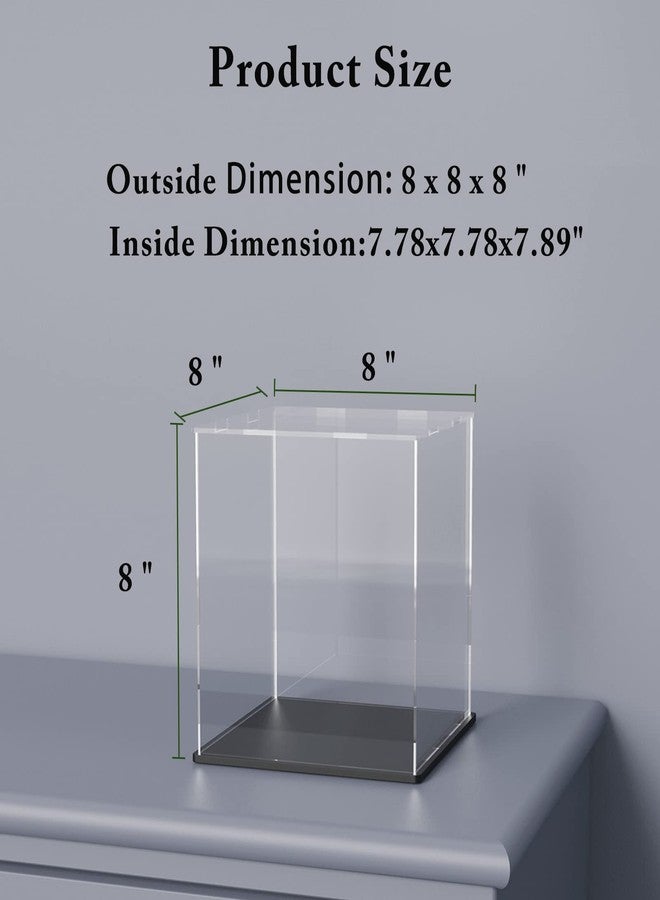 QIMOND Display Case With Black Acrylic Base Stand for Collectibles, Box With Lid, Cute Case for Action Figures [8x8x8 Inch] - Image 5