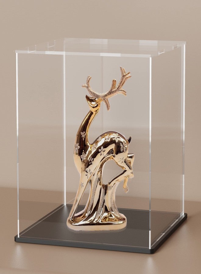 QIMOND Display Case With Black Acrylic Base Stand for Collectibles, Box With Lid, Cute Case for Action Figures [8x8x8 Inch] - Image 1
