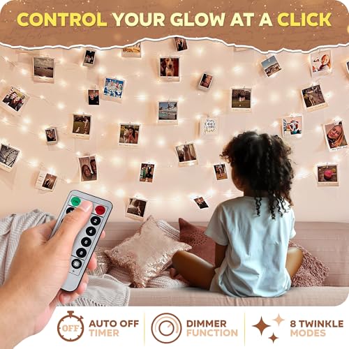 Mind-Glowing Photo Clips String Light - Dreamy Fairy Lights with Clips - Stocking Stuffers for Teen Girls 2025 - Trendy Stuff Room Decor - Christmas Gift for Any Year Old Tween Girl (50 LED, 16.4 ft) - Image 5