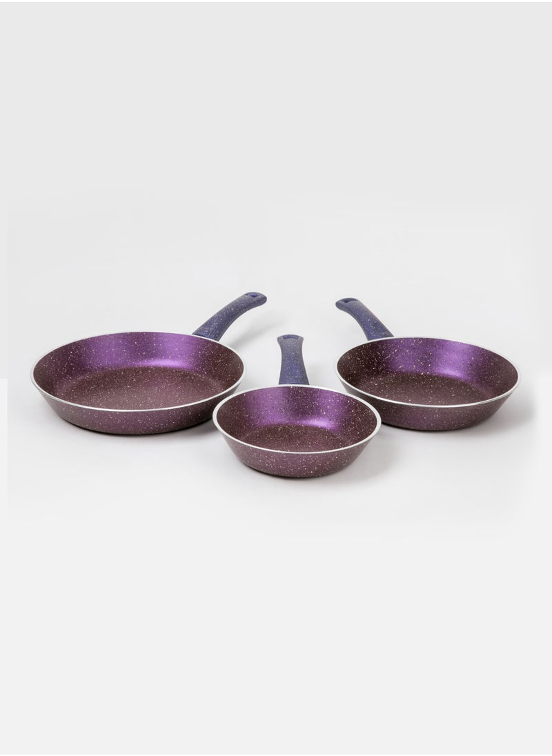 LAZORD - Granite Pro Pan Set - 3 Piece - Size 20, 24, 28 - Purple - Image 1