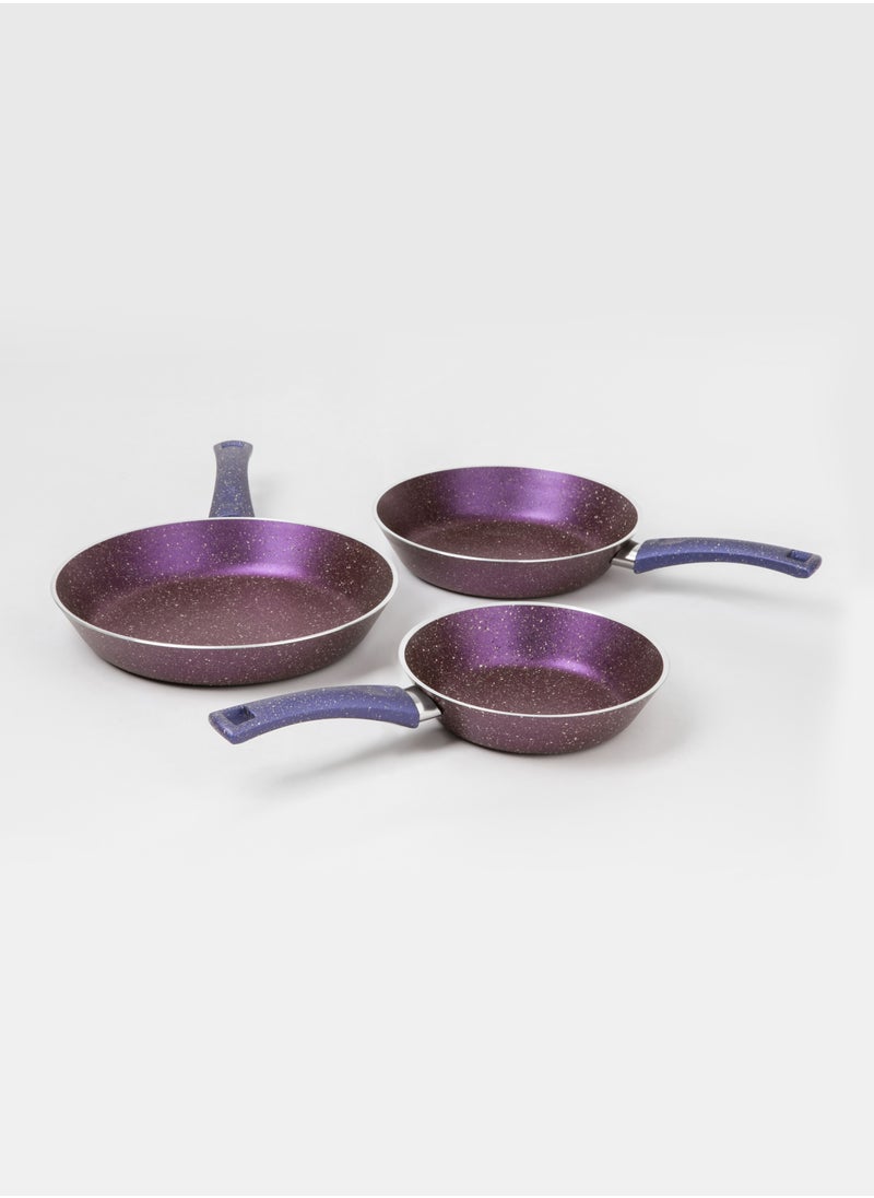LAZORD - Granite Pro Pan Set - 3 Piece - Size 20, 24, 28 - Purple - Image 1