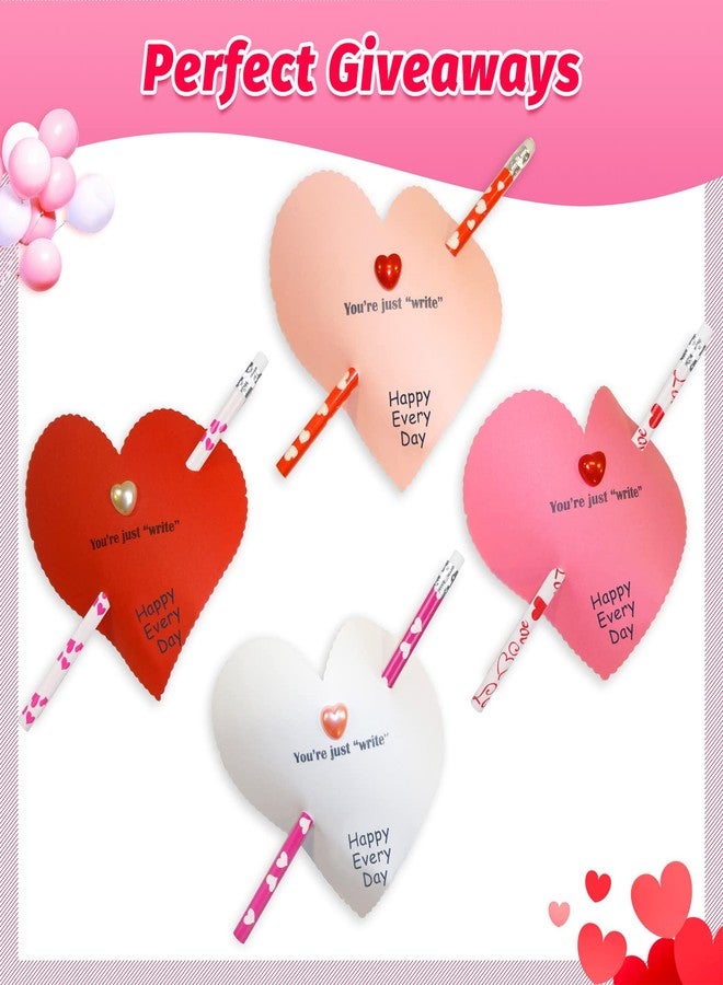 HINZER 50Pcs Valentines Day Pencils for Kids Party Favors Valentines Wood Pencils Bulk with Erasers for Goodie Bags Fillers Valentine's Day Exchange Gifts Giveaways Classroom Rewards School Supplies - Image 4