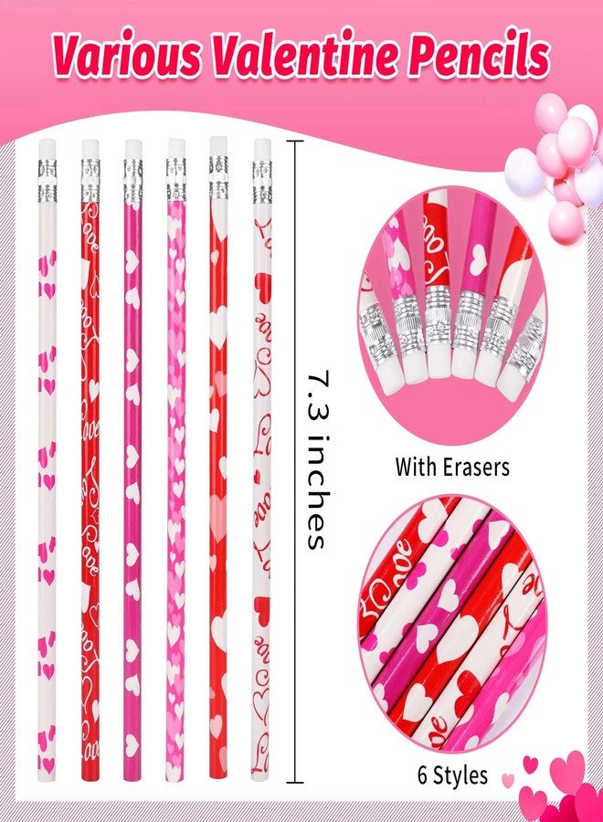 HINZER 50Pcs Valentines Day Pencils for Kids Party Favors Valentines Wood Pencils Bulk with Erasers for Goodie Bags Fillers Valentine's Day Exchange Gifts Giveaways Classroom Rewards School Supplies - Image 5