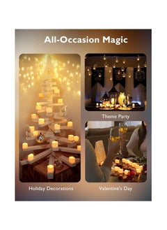 Generic Homemory Timer Tea Lights Candles Battery Operated Candles With 6H Timer, Auto On Daily, Flameless Led Tealight Votive Candles For Table Centerpieces, Lantern, Holiday Decor, Built-In Timer, 24-Pack  - Image 5