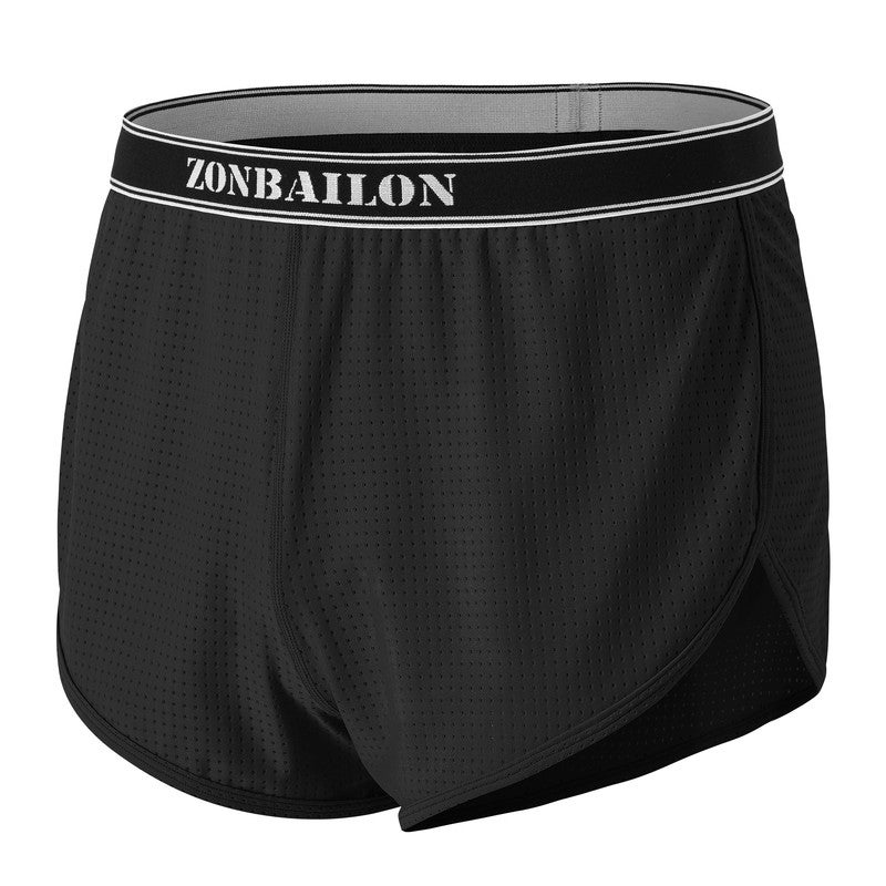 ZONBAILON Men Mesh Breathable Boxer Shorts, Loose Split Side Sleep Underwear Shorts, 80% Nylon 20% Spandex, Sizes M-3XL - Image 1