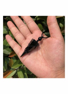SYOSI Healing Crystal Pendant Necklace Hexagonal Stone Pointed Gemstone Necklace for Men Women for Healing Reiki Chakra Pendulum Pendant with Adjustable Cord  - Image 5