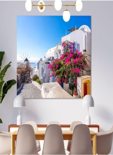 Santorini Island Art Wall, Santorini Print on Canvas, Greece Travel Art, Greece Print Canvas, Santorini Large Wall Decor, Santorini Artwork