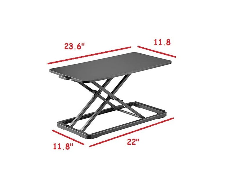 Mount Plus KBT10 Ultra Slim 24" Laptop, Keyboard and Mouse Stand | Sit Stand Adjustable Riser for Standing Desks | Lifts Up to 15.6 inches in Height | 5 Height Levels Riser - Image 3