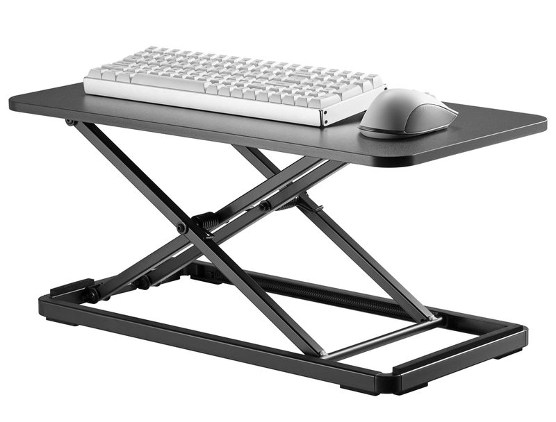 Mount Plus KBT10 Ultra Slim 24" Laptop, Keyboard and Mouse Stand | Sit Stand Adjustable Riser for Standing Desks | Lifts Up to 15.6 inches in Height | 5 Height Levels Riser - Image 1