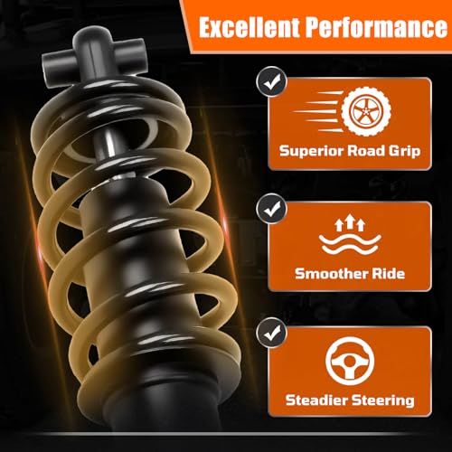 MOSNAI Yamaha Front Shocks Absorbers Set Fit Yamaha G29 Drive 2007-2016 Golf Cart Passenger and Driver Side OEM JW2-F3390-00-00 JW2-F3350-00 (Black) - Image 5