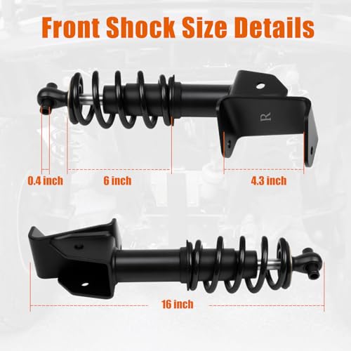MOSNAI Yamaha Front Shocks Absorbers Set Fit Yamaha G29 Drive 2007-2016 Golf Cart Passenger and Driver Side OEM JW2-F3390-00-00 JW2-F3350-00 (Black) - Image 3