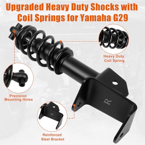 MOSNAI Yamaha Front Shocks Absorbers Set Fit Yamaha G29 Drive 2007-2016 Golf Cart Passenger and Driver Side OEM JW2-F3390-00-00 JW2-F3350-00 (Black) - Image 4