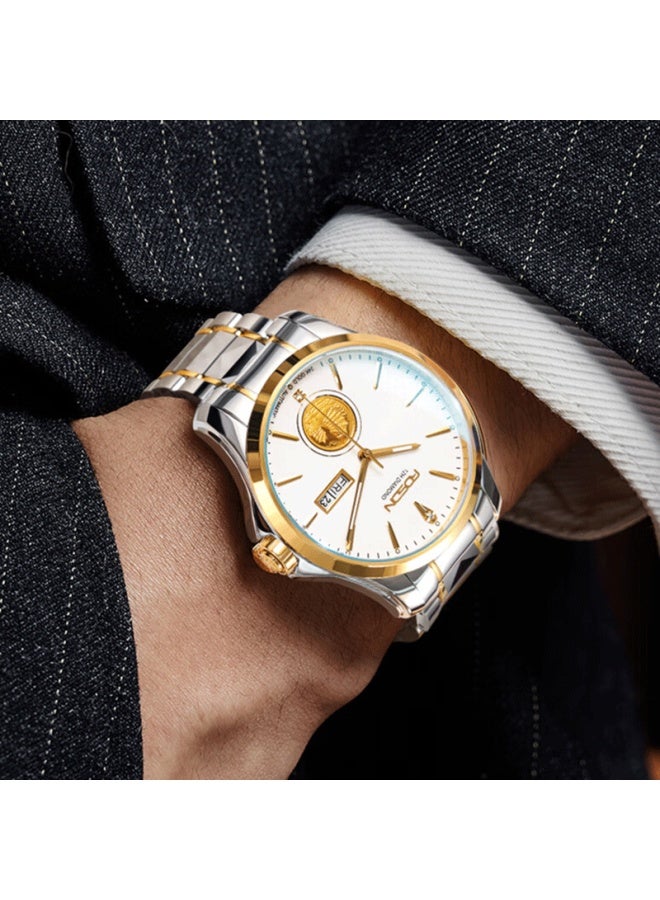 Rosdn Men's Pure 999 Gold Watch With Genuine Diamonds Mechanical Luxury Birthday New Year Gift Top Men's Watch - Image 5