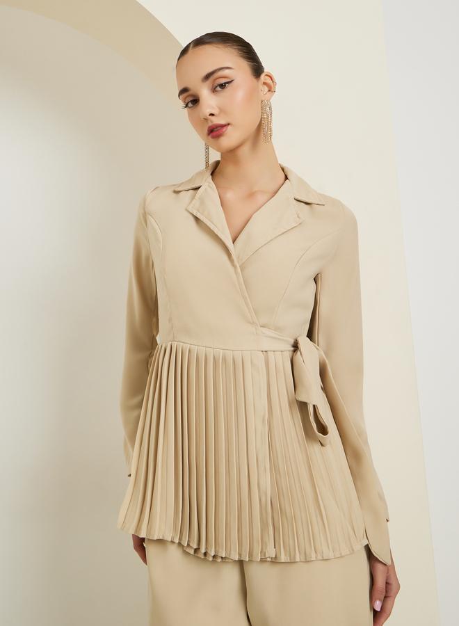 ستايلي طقم منسق من بنطال وبليزر بكسرات - Image 2