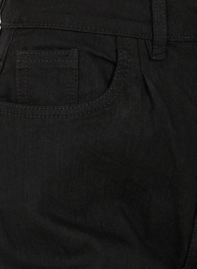 Styli High Rise Pleated Front Wide Leg Jeans