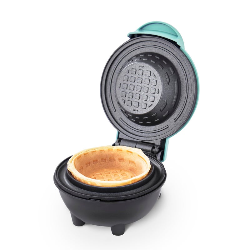 DASH Mini Waffle Bowl Maker for Breakfast, Burrito Bowls, Ice Cream and Other Sweet Desserts, Recipe Guide Included - Aqua - Image 1