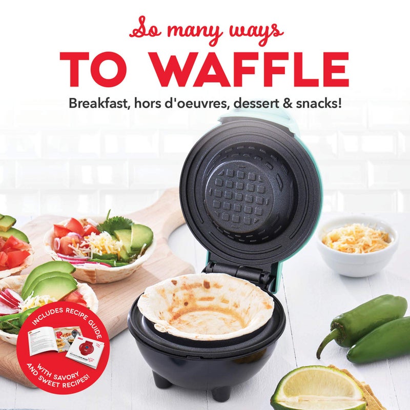 DASH Mini Waffle Bowl Maker for Breakfast, Burrito Bowls, Ice Cream and Other Sweet Desserts, Recipe Guide Included - Aqua - Image 4