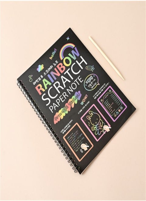 Scratch Art Notebook Set with Rainbow Color