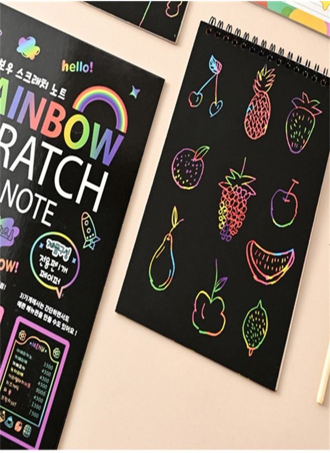 Scratch Art Notebook Set with Rainbow Color