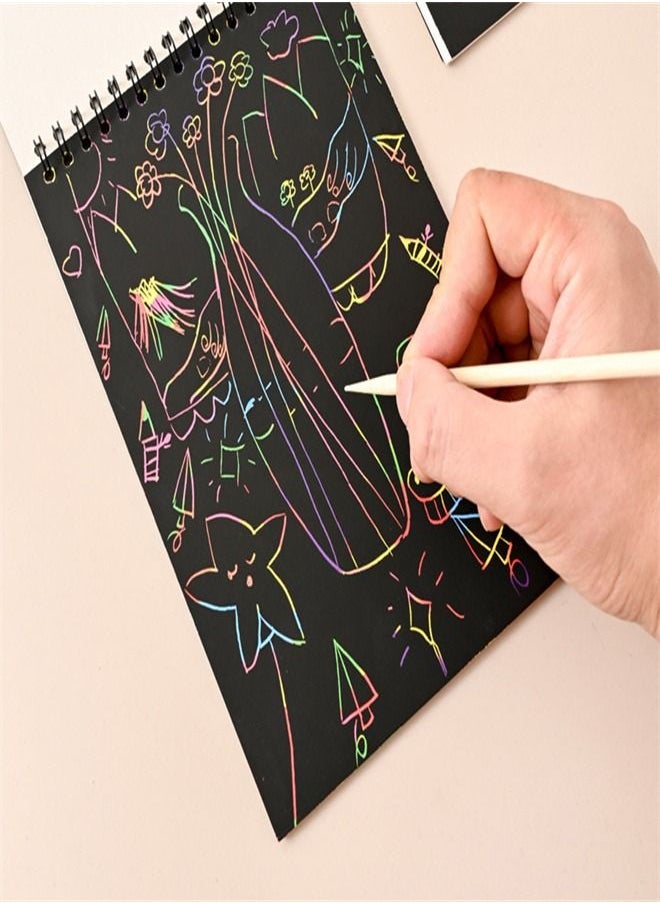 Scratch Art Notebook Set with Rainbow Color
