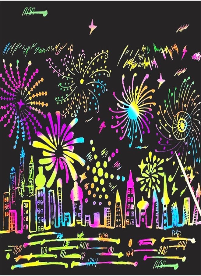 Scratch Art Notebook Set with Rainbow Color