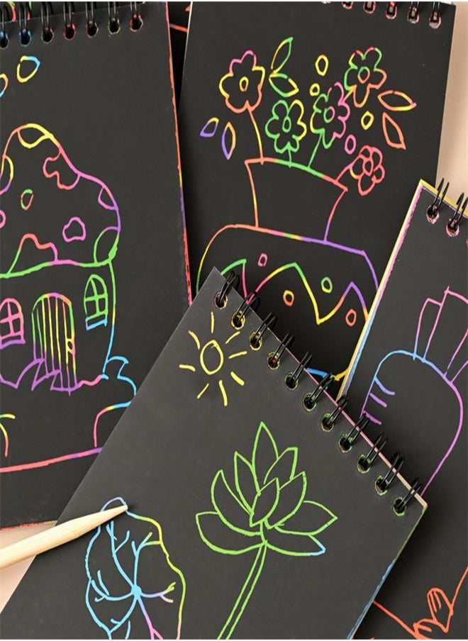 Scratch Art Notebook Set with Rainbow Color