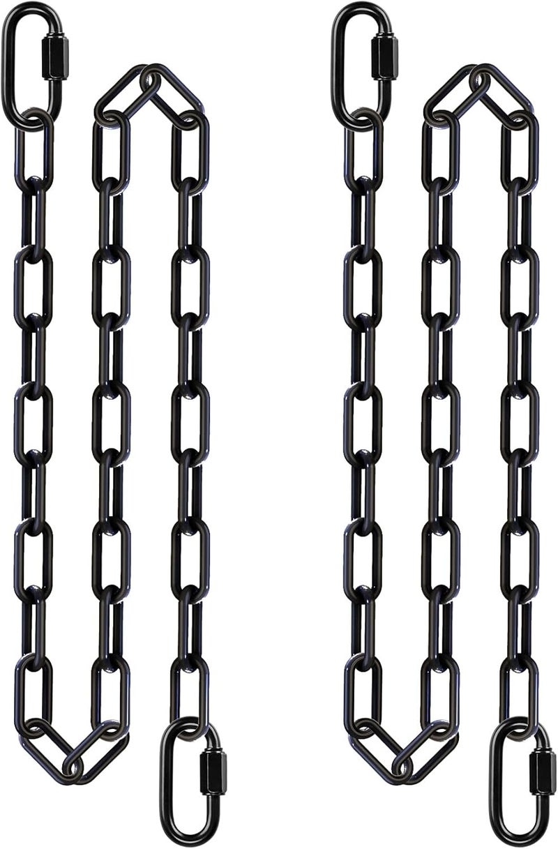 BeneLabel 2Pcs 65" Swing Chain Heavy Duty 1000 LBs Capacity Hanging Chains Porch Swing Chains and Hooks Black Chain for Hammock Chairs, Hanging Chair, Punching Bags, for Indoor and Outdoor - Image 1