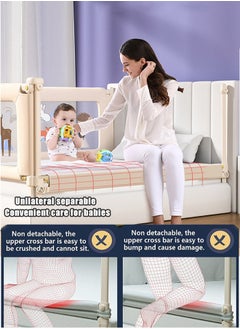 Beauenty Bed Rail Guard Barrier for Baby, Adjustable Height Side Bed Falling Protector for Kids Newborn Toddler Single Twin Side Bed  - Image 2