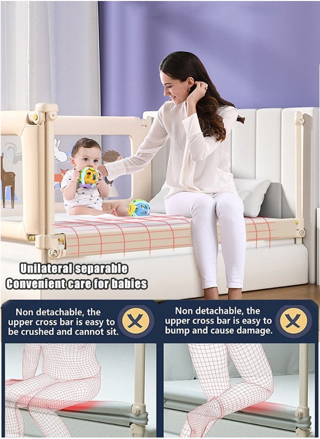 Beauenty Bed Rail Guard Barrier for Baby, Adjustable Height Side Bed Falling Protector for Kids Newborn Toddler Single Twin Side Bed  - Image 2