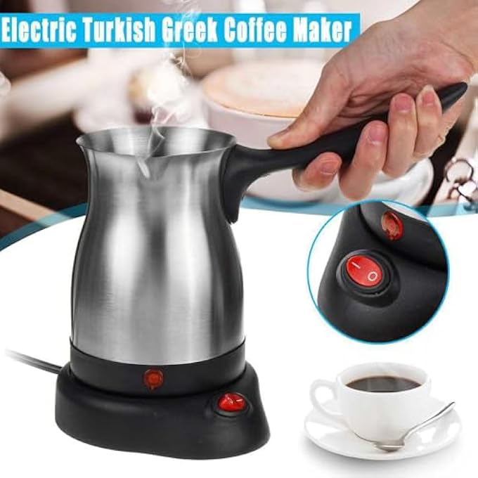 PINKE Turkish Coffee Maker Stainless Steel 600Ml Electric Turkish Coffee Machine Electric Coffee Maker Machine Pot Warmer Kettle 5 To 6 Cups Capacity For Home Travel - Image 3