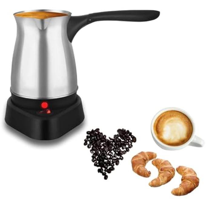 PINKE Turkish Coffee Maker Stainless Steel 600Ml Electric Turkish Coffee Machine Electric Coffee Maker Machine Pot Warmer Kettle 5 To 6 Cups Capacity For Home Travel - Image 1