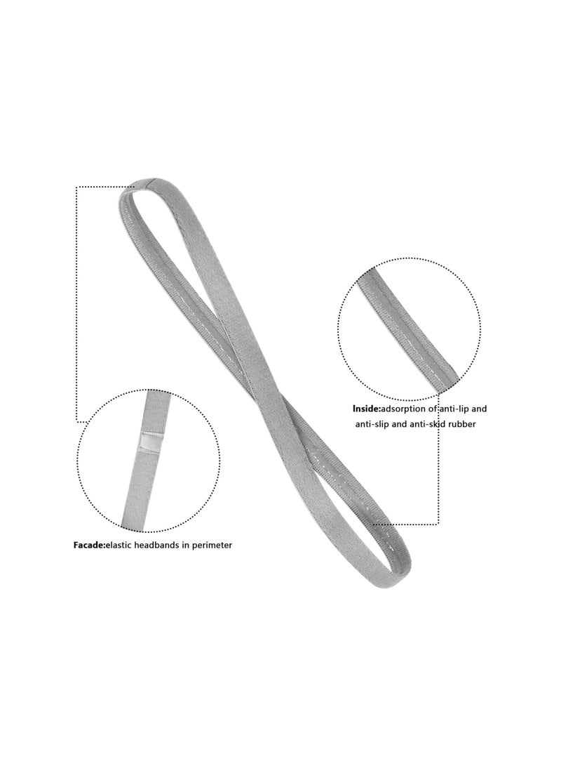 RATSAW 8 Pack Elastic Sports Headbands Thick Headpiece Non-Slip Sweatband Headwear for Gym Yoga Hockey Football Tennis - Image 3