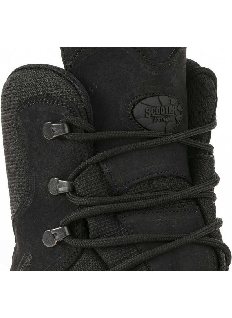 Scooter  - P1490NS Leather Waterproof Tactical Black Men's Combat Boots - Image 1