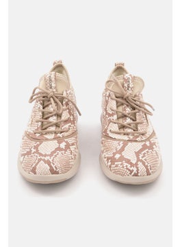 GEOX Women Nebula Lace Up Casual Shoes, Beige Combo  - Image 3