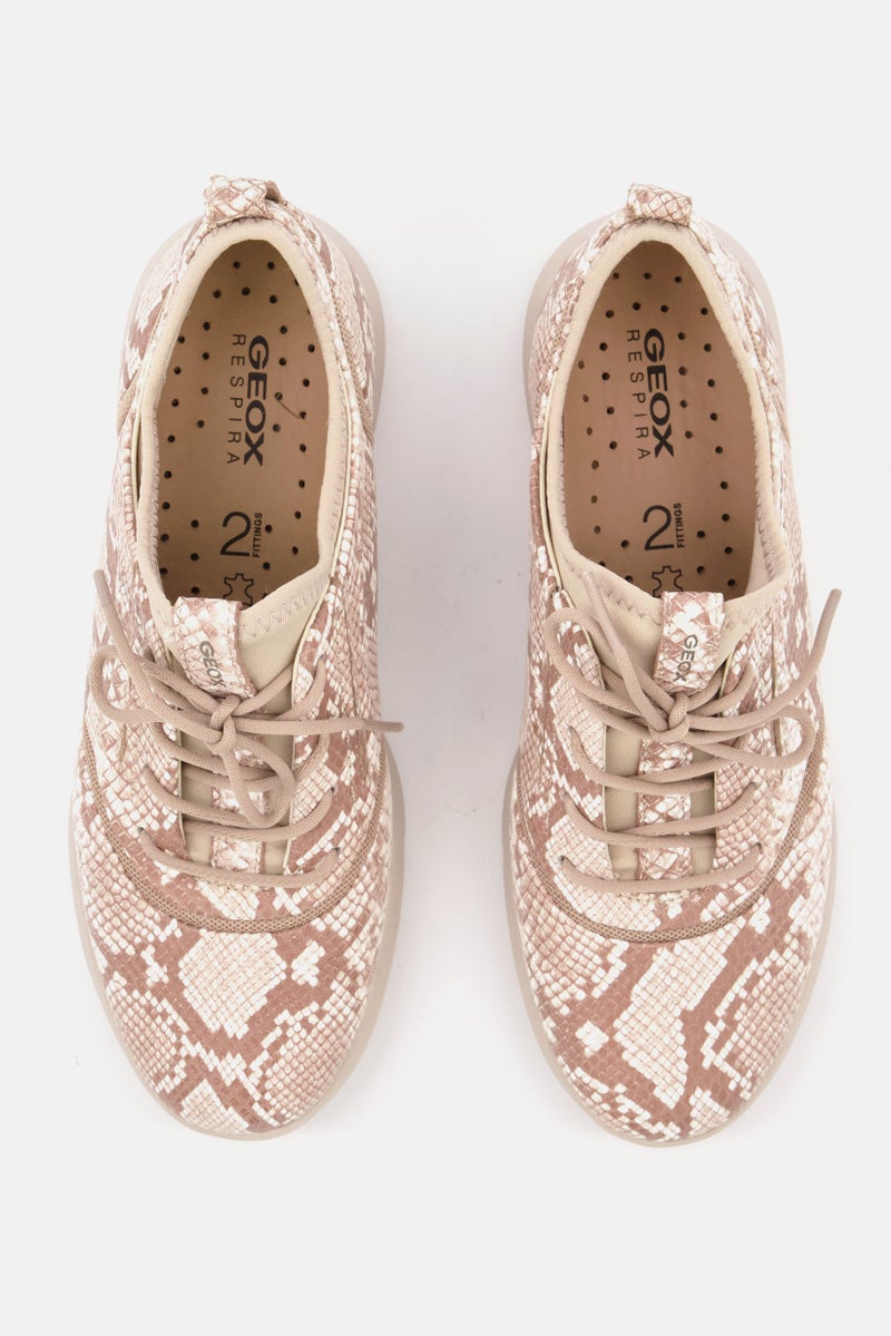 Women Nebula Lace Up Casual Shoes, Beige Combo