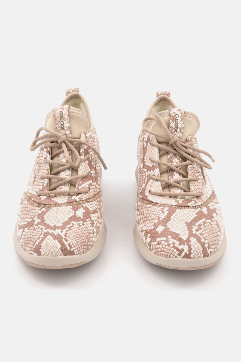 Women Nebula Lace Up Casual Shoes, Beige Combo