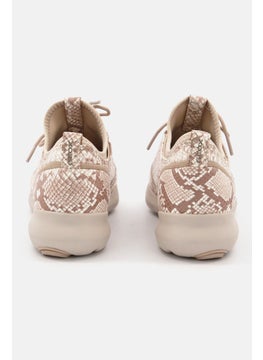 GEOX Women Nebula Lace Up Casual Shoes, Beige Combo  - Image 4