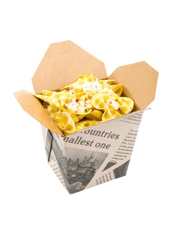 Restaurantware Bio Tek 4 x 3.5 x 4 Inch Food Containers, 200 Durable Noodle Boxes - Disposable, Sustainable, Newsprint Paper 26-Ounce Takeout Boxes, Square, For Takeouts And Delivery, Or Picnics - Image 2