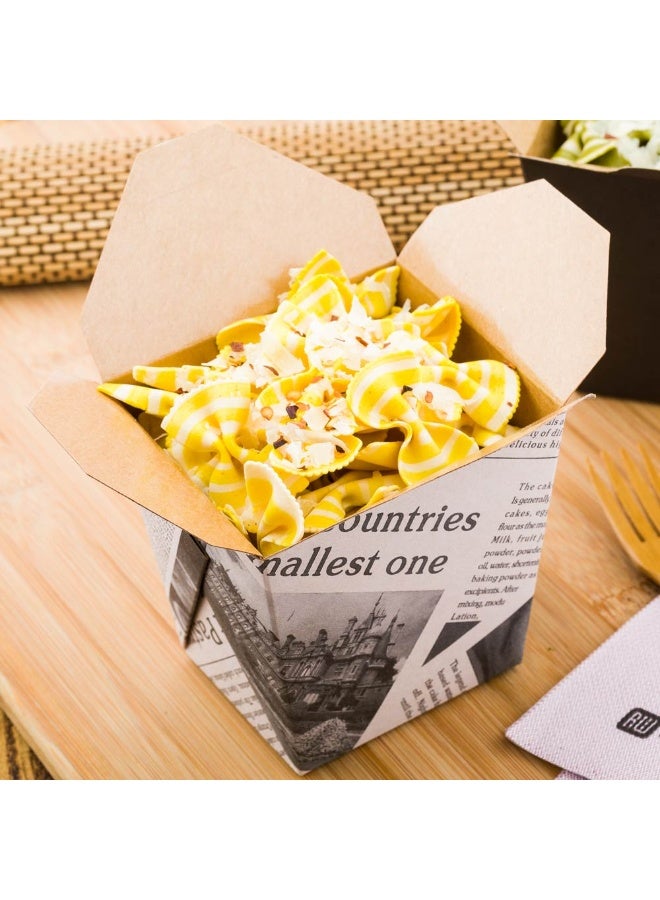 Restaurantware Bio Tek 4 x 3.5 x 4 Inch Food Containers, 200 Durable Noodle Boxes - Disposable, Sustainable, Newsprint Paper 26-Ounce Takeout Boxes, Square, For Takeouts And Delivery, Or Picnics - Image 3