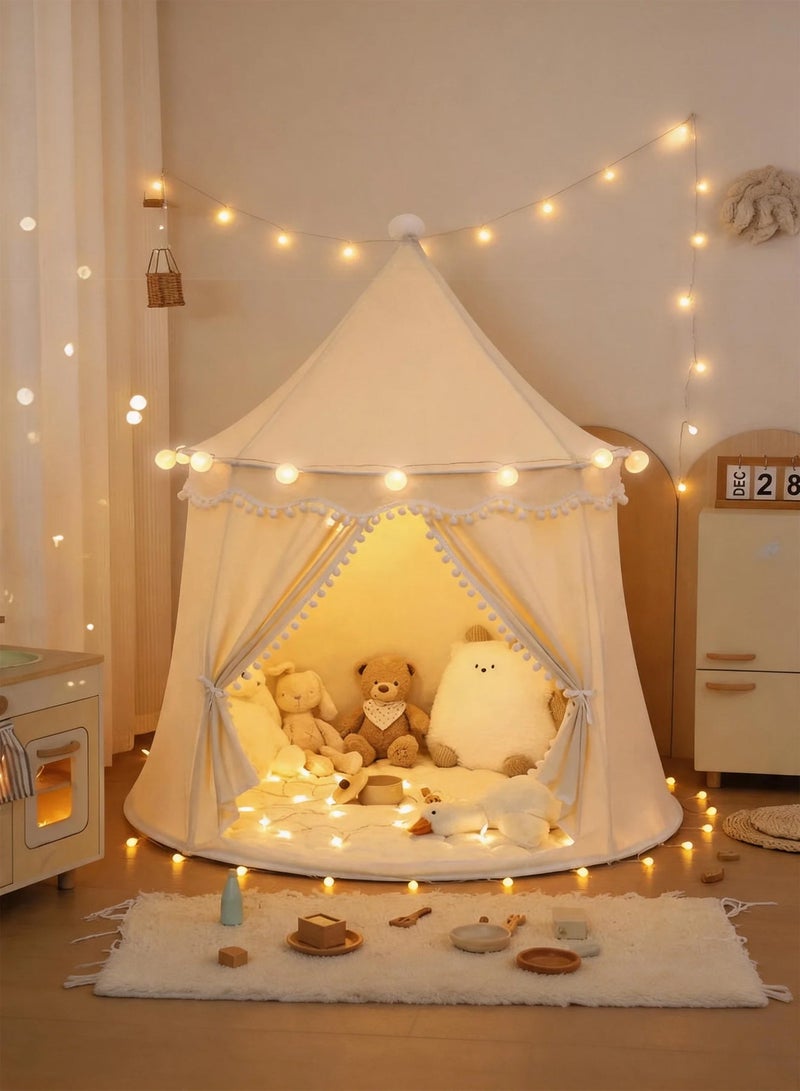 Paka Rabbit Kids Cotton Play Tents， Indoor Outdoor Toddler Play Tent，Children's Tent for Indoor Reading and Playtime ,for 3-10 Years Old Boys Girls ，110×110×130 cm (white, no light). - Image 2
